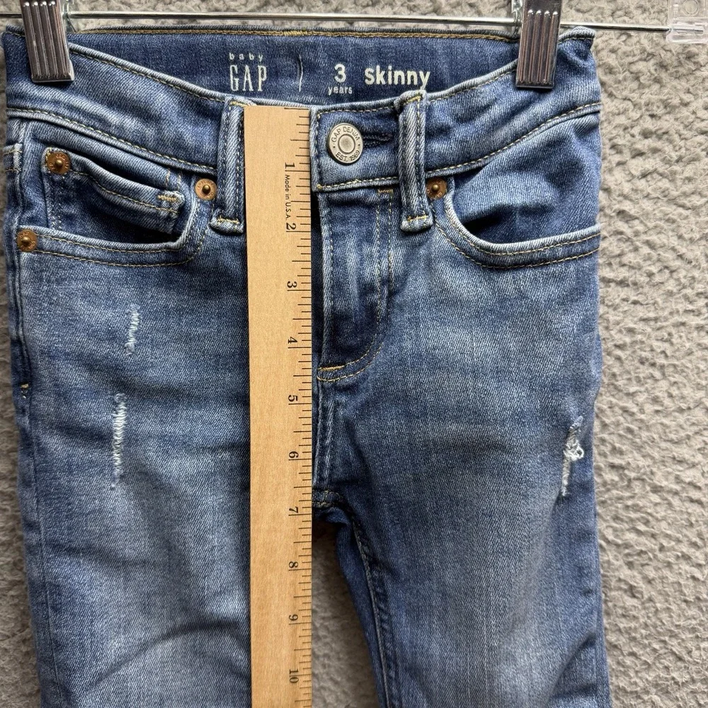 GAP Jeans Toddler Boy Size 3 Years Blue Denim Distressed Skinny Jeans Size 3 YR